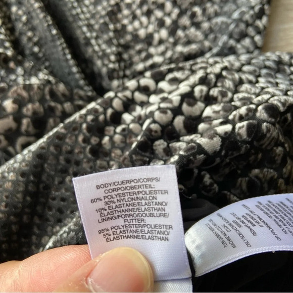 RACHEL ROY Black Snakeskin Print Gathered Textured Dress - Picture 13 of 16